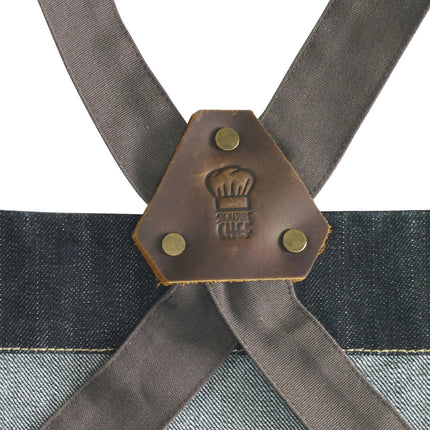 Tạp Dề Yếm Dây Chéo Lưng Winco BADN-3126 81 x 68 cm Poly-Cotton Dark Wash