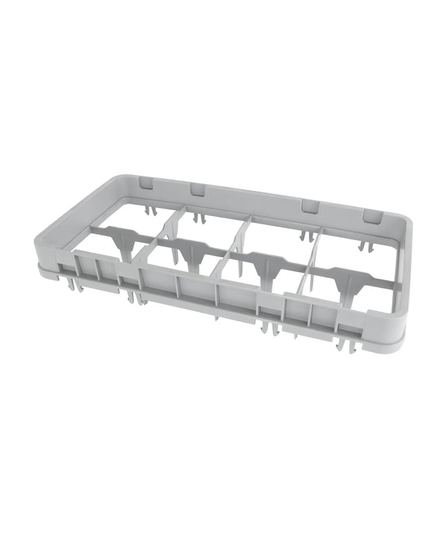Thanh Nối Toàn Giọt Camrack Cambro 8HE1151 Nửa Khay, 8 Ngăn, Màu Xám Nhạt