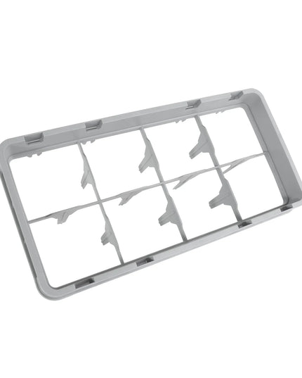 Thanh Nối Toàn Giọt Camrack Cambro 8HE1151 Nửa Khay, 8 Ngăn, Màu Xám Nhạt