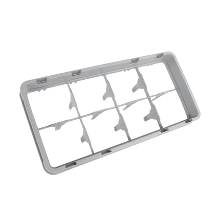 Thanh Nối Toàn Giọt Camrack Cambro 8HE1151 Nửa Khay, 8 Ngăn, Màu Xám Nhạt