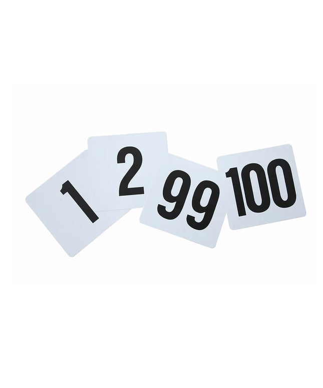 Thẻ Số Bàn Winco TBN-100 Số 1-100, 10.2 cm x 9.5 cm, Trắng/Đen