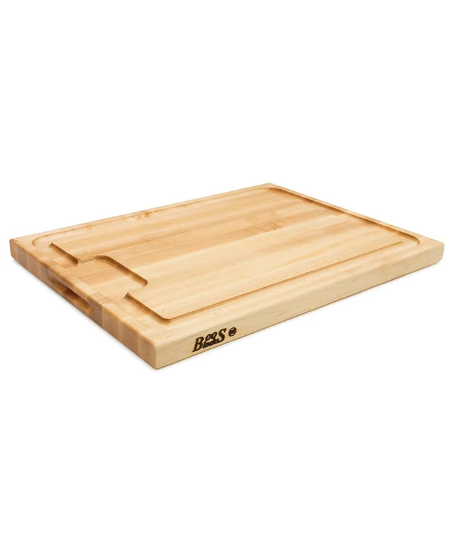 Thớt Gỗ John Boos AUJUS 61 x 45.7 x 3.8 cm, Rãnh Hứng Nước Rộng, Tay Cầm 2 Bên