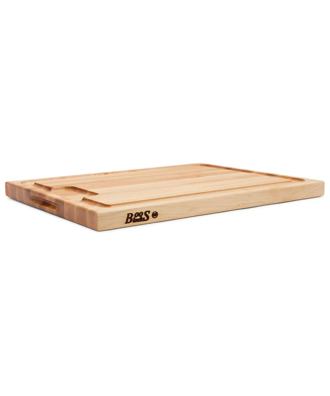 Thớt Gỗ John Boos AUJUS 61 x 45.7 x 3.8 cm, Rãnh Hứng Nước Rộng, Tay Cầm 2 Bên
