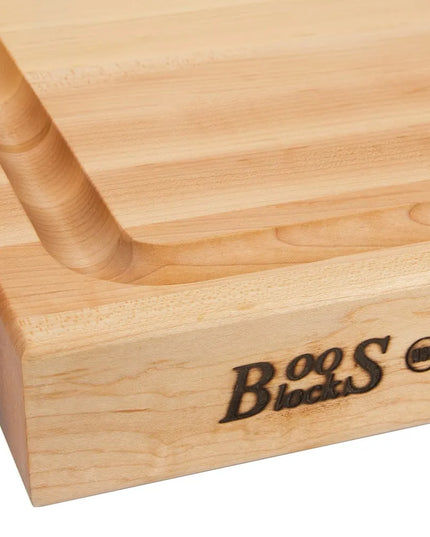 Thớt Gỗ Phong Cứng John Boos RA02-GRV 38.1 x 50.8 x 5.7 cm, Rãnh & Tay Cầm