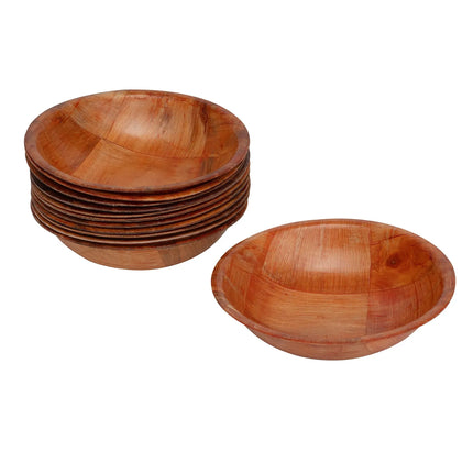 Tô Salad Gỗ Đan Tablecraft 205 14 cm, Gỗ Mahogany, Đáy Tròn, 4 Lớp