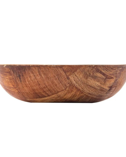 Tô Salad Tròn Tablecraft 206 15.2 cm, Gỗ Đan Mahogany, Đáy Tròn, 4 Lớp