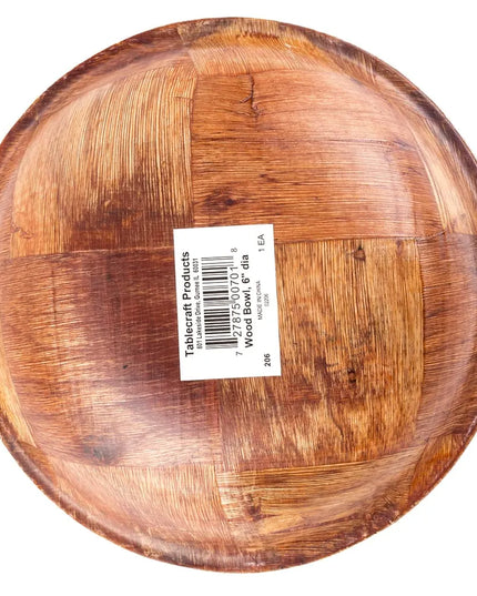 Tô Salad Tròn Tablecraft 206 15.2 cm, Gỗ Đan Mahogany, Đáy Tròn, 4 Lớp