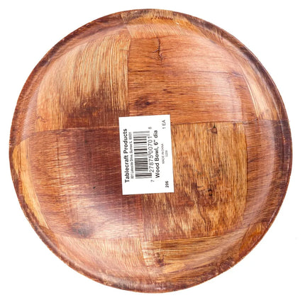 Tô Salad Tròn Tablecraft 206 15.2 cm, Gỗ Đan Mahogany, Đáy Tròn, 4 Lớp