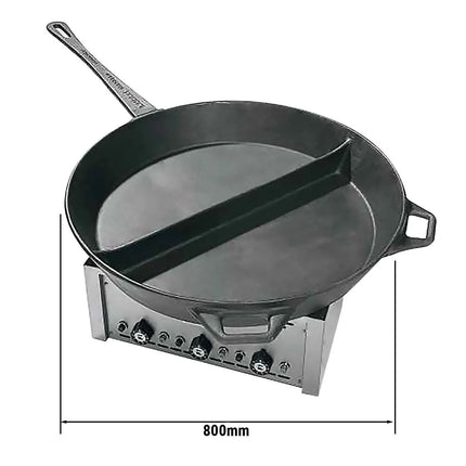 UBERT | Commercial Countertop Gas Giant Frying Pan - Ø800 mm - 8.8 kW - Stainless steel - Swivel pan