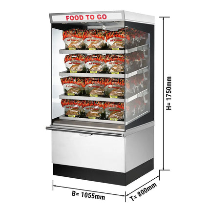 UBERT | Commercial Heated Display Case - 4 Heated Shelves – White – 1055×800×1750 mm – 9 kW