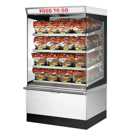 UBERT | Commercial Heated Display Case - 4 Heated Shelves – White – 1430×800×1750 mm – 12 kW