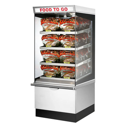 UBERT | Commercial Heated Display Case - 4 Heated Shelves – White – 730×800×1750 mm – 6 kW