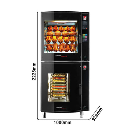 UBERT | Rotating chicken grill & combi oven – pass-through - 8x GN 1/1 - 48 chickens - self-cleaning