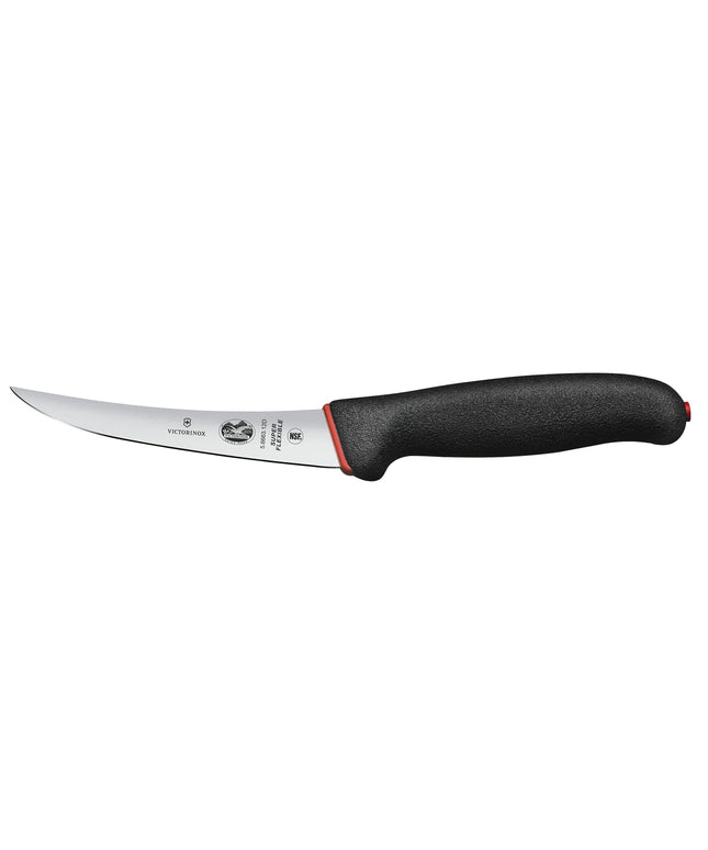 VICTORINOX | Fibrox Boning Knife – Curved Flexible Blade, Extra‑Sharp - 12 cm Blade - Black/Red Handle