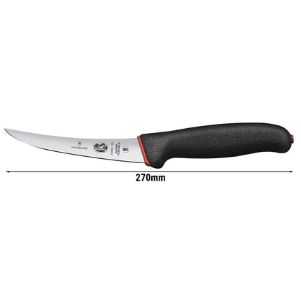 VICTORINOX | Fibrox Boning Knife – Curved Flexible Blade, Extra‑Sharp - 12 cm Blade - Black/Red Handle