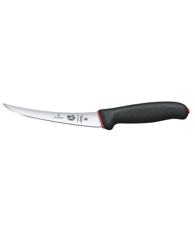 VICTORINOX | Fibrox Boning Knife – Curved Flexible Blade, Extra‑Sharp - 15 cm Blade - Black/Red Handle