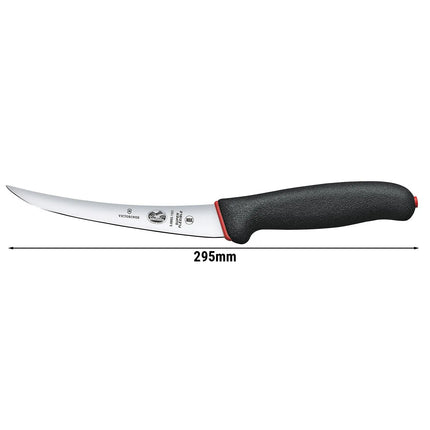 VICTORINOX | Fibrox Boning Knife – Curved Flexible Blade, Extra‑Sharp - 15 cm Blade - Black/Red Handle