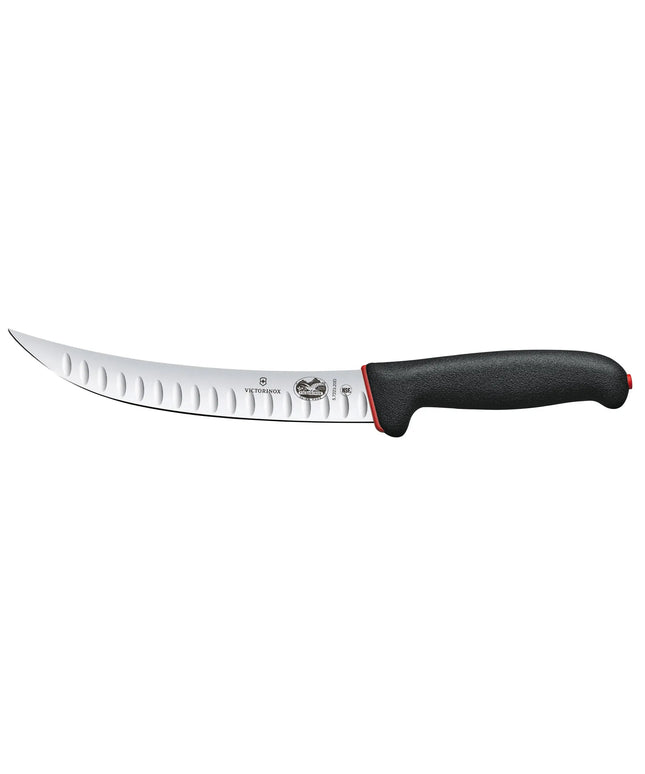 VICTORINOX | Fibrox Butcher Knife – Granton Edge - 20 cm Blade - Black/Red Handle