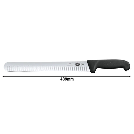 VICTORINOX | Fibrox Meat Knife – Granton Edge, Rounded Tip - 30 cm Blade
