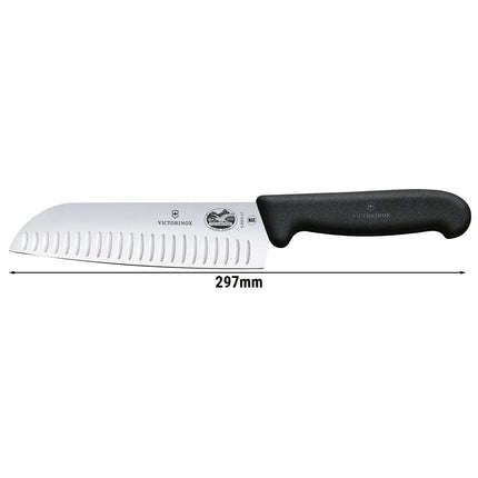 VICTORINOX | Fibrox Santoku Knife – Granton Edge - 17 cm Blade