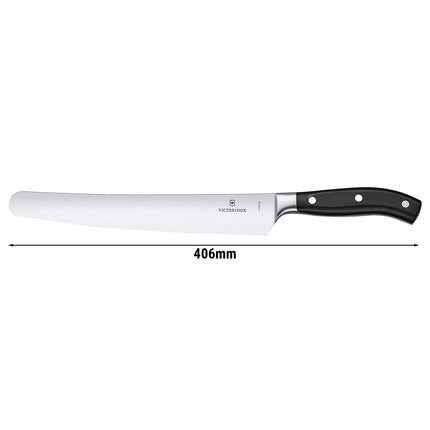 VICTORINOX | Grand Maître Bread & Pastry Knife 260 mm – Black Handle - Serrated Edge - Stainless Steel Blade