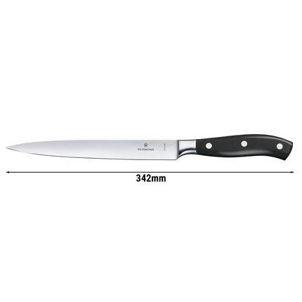 VICTORINOX | Grand Maître Filleting Knife 200 mm – Straight Edge - Black Handle - Stainless Steel Blade