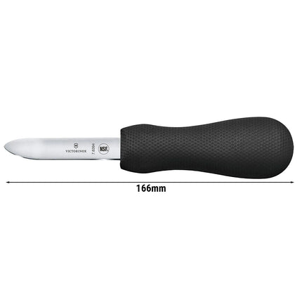VICTORINOX | Oyster Shucker Knife – Stainless Steel - Curved Blade - Black Handle