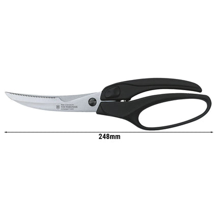 VICTORINOX | Professional Poultry Shears – Black Handle - Stainless Steel Blades - Dishwasher Safe