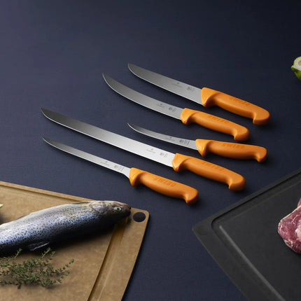 VICTORINOX | SWIBO Boning Knife – 130 mm Blade - Orange Handle