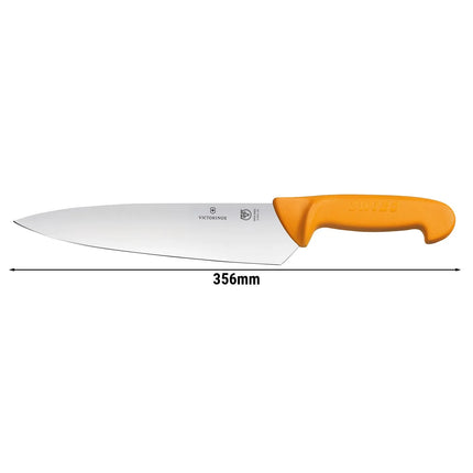 VICTORINOX | SWIBO Chef's Knife – 210 mm Blade - Straight Grind - Orange Handle