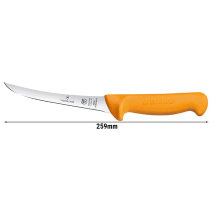 VICTORINOX | SWIBO Curved Boning Knife – 130 mm Blade - Semi-Flexible - Orange Handle