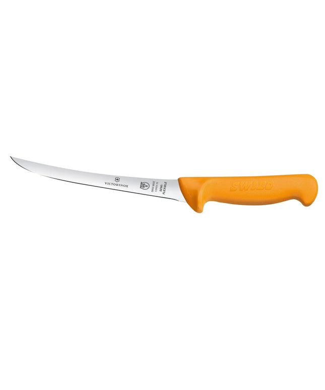 VICTORINOX | SWIBO Curved Boning Knife – 160 mm Blade - Semi-Flexible - Orange Handle