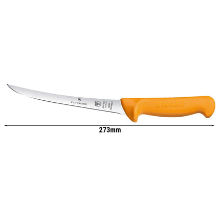 VICTORINOX | SWIBO Curved Boning Knife – 160 mm Blade - Semi-Flexible - Orange Handle