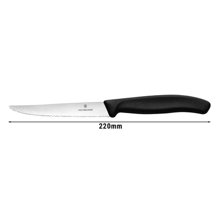 VICTORINOX | Swiss Classic Serrated Steak Knife – 11 cm Blade - Black Handle
