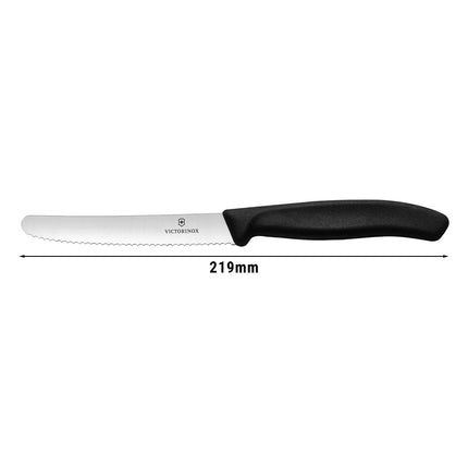 VICTORINOX | Swiss Classic Tomato Knife – Serrated Blade - 115 mm - Black Handle