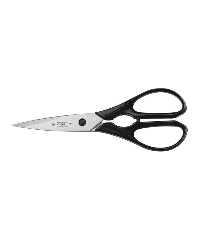 VICTORINOX | Universal Kitchen Scissors – Black - 20 cm - Micro-serrated - Jar Opener