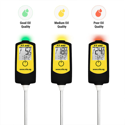 VITO | Cooking Oil Tester TPM Meter - Tri‑colour alarm - Temperature + TPM - For deep fryers