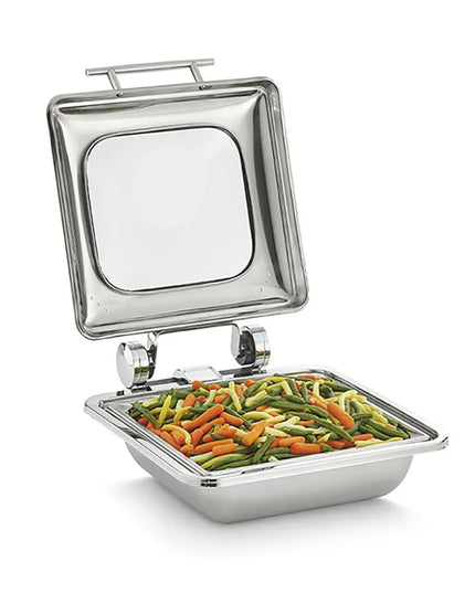 Vollrath 4644020 5 3/5 qt Two Third Size Induction Chafer w/ Glass Lid, Stainless