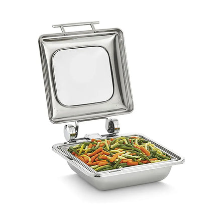 Vollrath 4644020 5 3/5 qt Two Third Size Induction Chafer w/ Glass Lid, Stainless