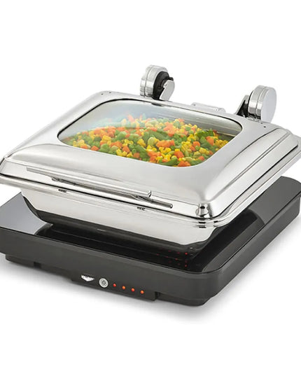Vollrath 4644020 5 3/5 qt Two Third Size Induction Chafer w/ Glass Lid, Stainless