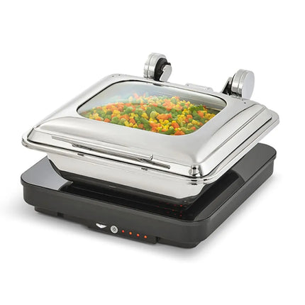 Vollrath 4644020 5 3/5 qt Two Third Size Induction Chafer w/ Glass Lid, Stainless