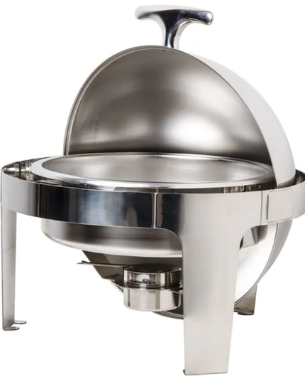 Vollrath T3505 7 qt. Round Chafer w/Roll-top Lid & Chafing Fuel Heat