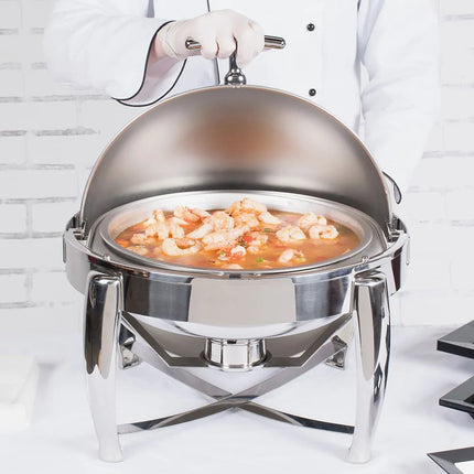Vollrath T3605 Round Chafer w/ Roll-Top Lid & Chafing Fuel Heat