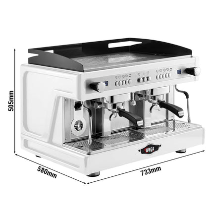 WEGA | Airy – Commercial 2-Group Espresso Machine – 3.85 kW – with 2 Steam Wands & Hot Water – White