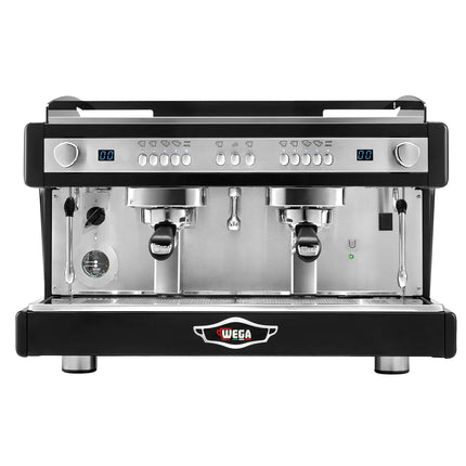 WEGA | Airy – Commercial 2-Group Espresso Machine – 3.85 kW – with 2 Steam Wands & Hot Water – Black