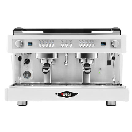 WEGA | Airy – Commercial 2-Group Espresso Machine – 3.85 kW – with 2 Steam Wands & Hot Water – White