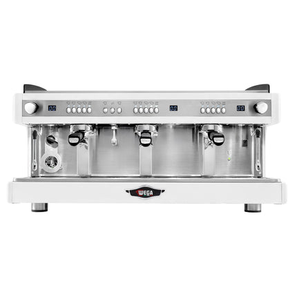 WEGA | Airy – Commercial 3-Group Espresso Machine – 5.6 kW – with 2 Steam Wands & Hot Water – White