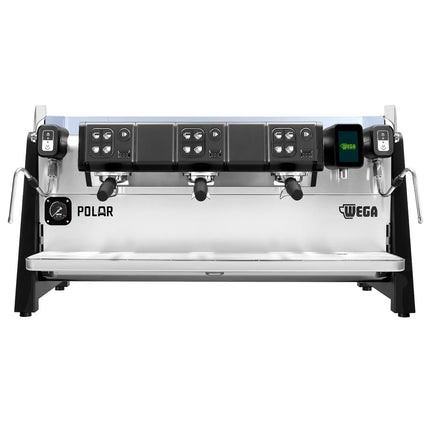 WEGA | Polar – Commercial 3-Group Espresso Machine – 6.9 kW – with 2 Steam Wands & Hot Water – Touchscreen – Black