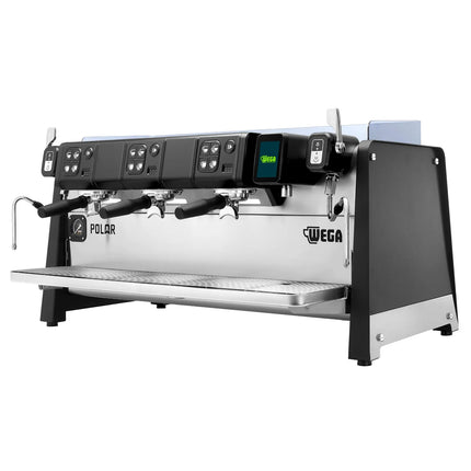 WEGA | Polar – Commercial 3-Group Espresso Machine – 6.9 kW – with 2 Steam Wands & Hot Water – Touchscreen – Black