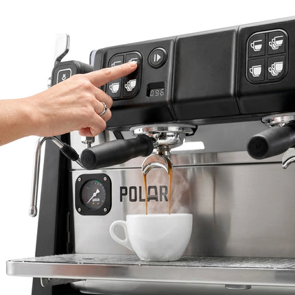 WEGA | Polar – Commercial 3-Group Espresso Machine – 6.9 kW – with 2 Steam Wands & Hot Water – Touchscreen – Black